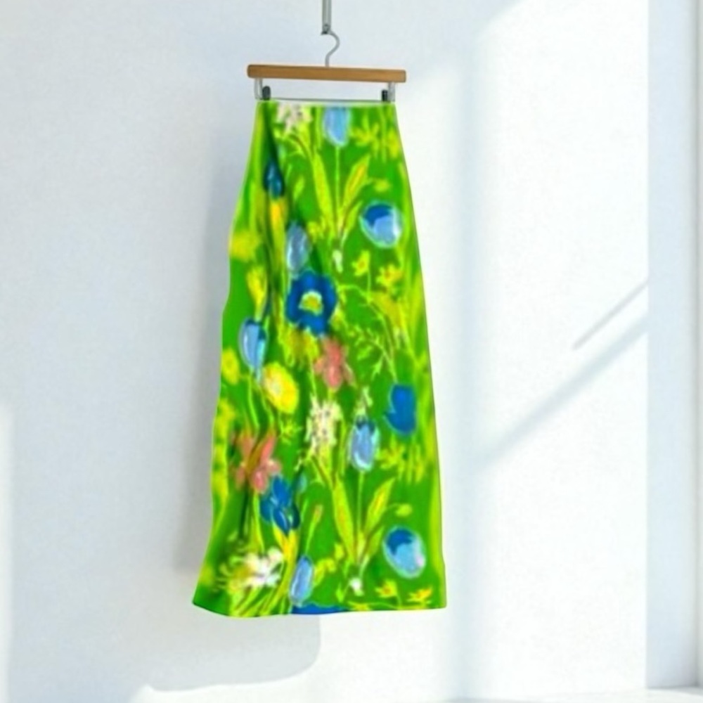 Vintage Gordon of Philadelphia  Floral Wrap Maxi Skirt Preppy 1970’s